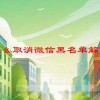 怎么取消微信黑名单解除